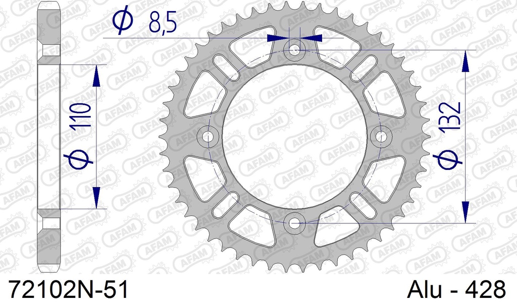 Corona aluminio KTM/HUSKY/GAS SX85(03-22) TC85(14-22) MC85(21-22)