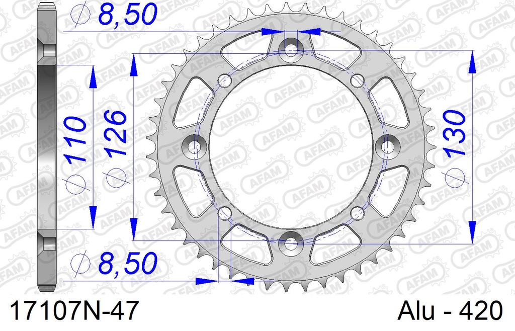 Corona aluminio Kawasaki KX65(00-20)