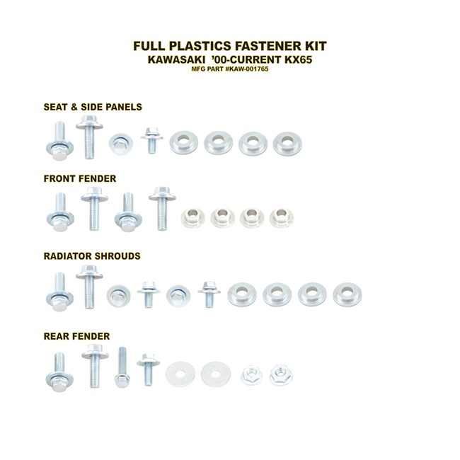 Plastic Fastening Kit KAWASAKI KX65 (00-24)