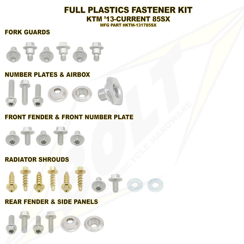 Plastic Fastening Kit KTM SX85 (13-17)