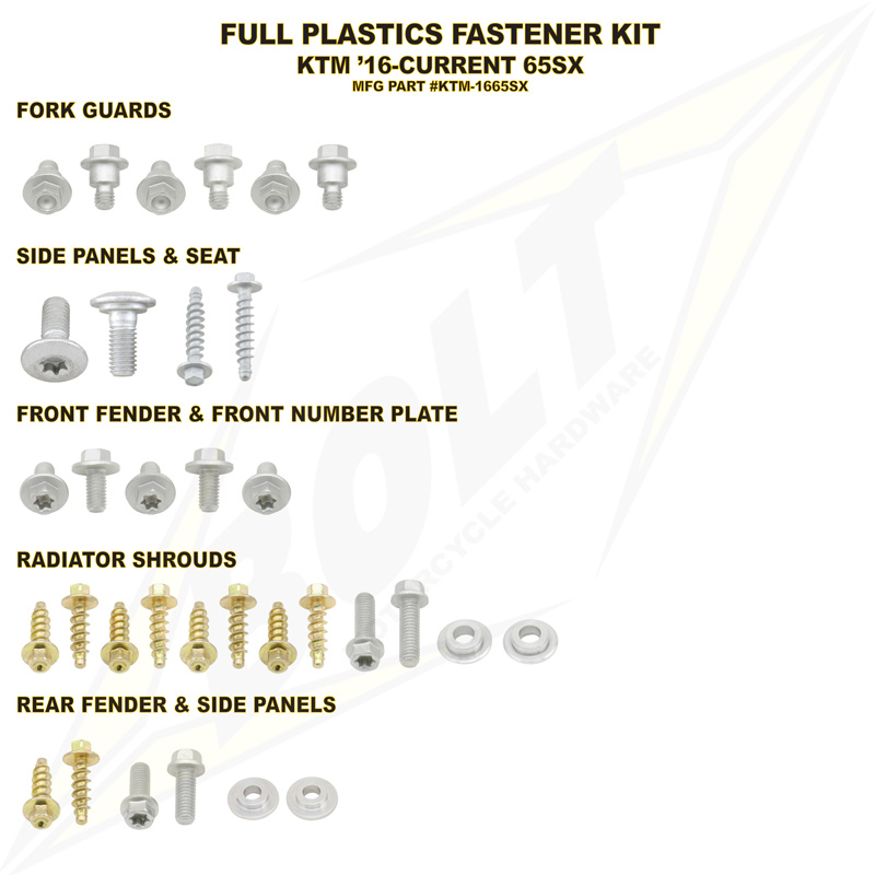 Plastic Fastening Kit KTM SX65 (16-21)