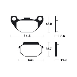 [BE249MA] Kymco Agility Brake Pads (08-12) front