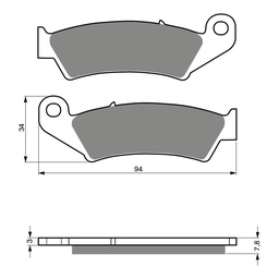 [GF004S33] Front brake pads HONDA CR250 (87-94)