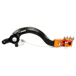 [AP-BPF508 BLACK/ORANGE] Pedal de Freno Forjado KTM/HUSKY 690 ENDURO 20-22, 701 ENDURO 20-22 Naranja