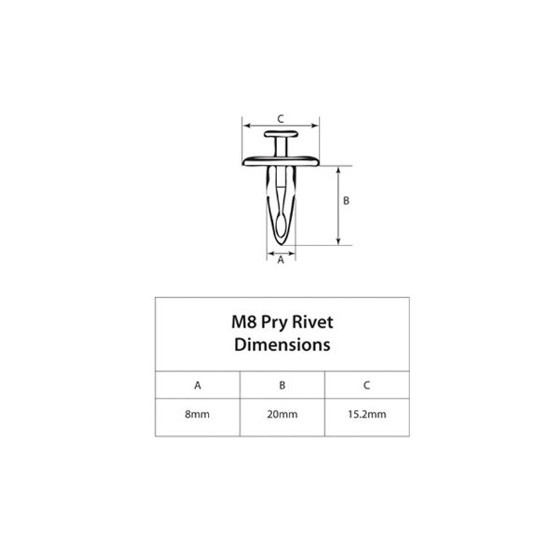 Kit 10 uds. Remaches Nylon M8