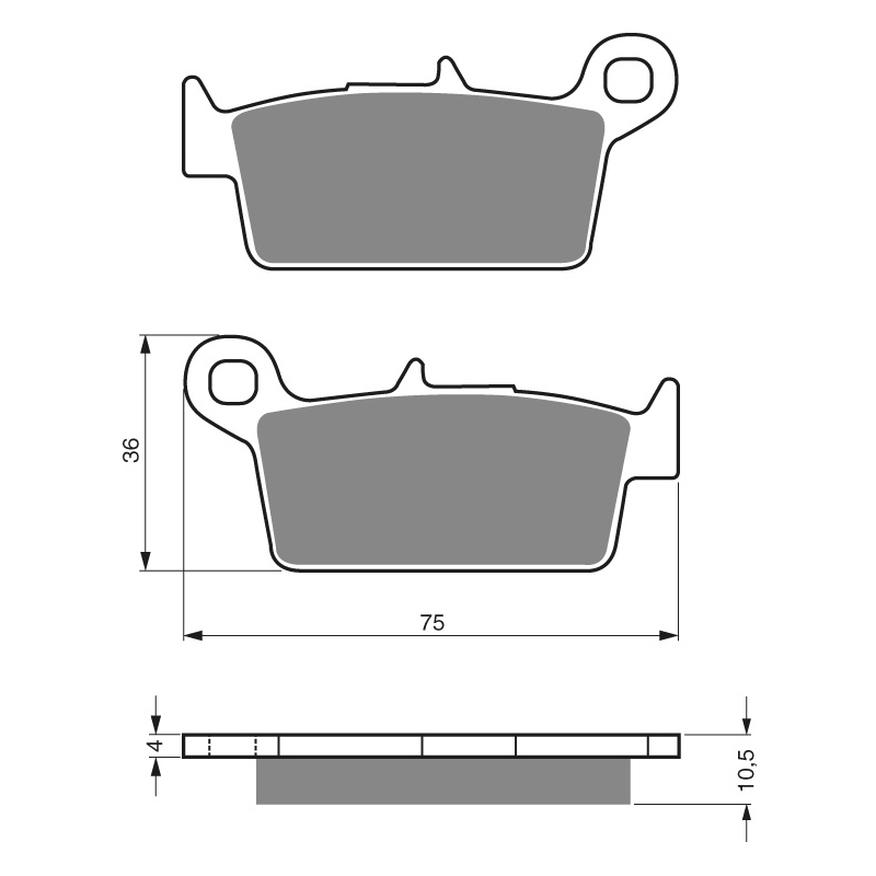 Pastillas freno trasero GG/HM/H/KW/TM/YM Ver aplic.