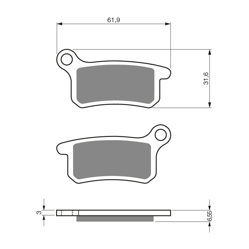 Pastillas freno KTM SX65(09) SX85(17&quot;/14&quot;)(19&quot;/16&quot;)(03-10) HSQ CR65(11-13)