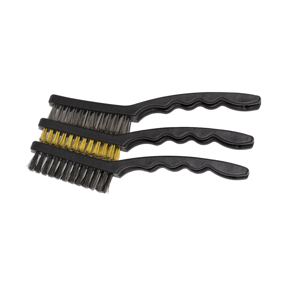 Set de 3 Cepillos Taller (1 de Nylon - 1 de Acero - 1 de Latón)