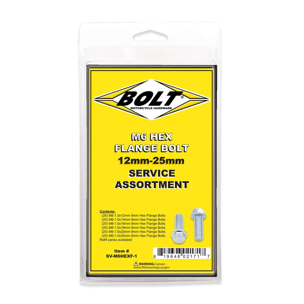 M6 8mm Hex Flange Bolt Small Service Assortments &amp; Refills (12mm-25mm)