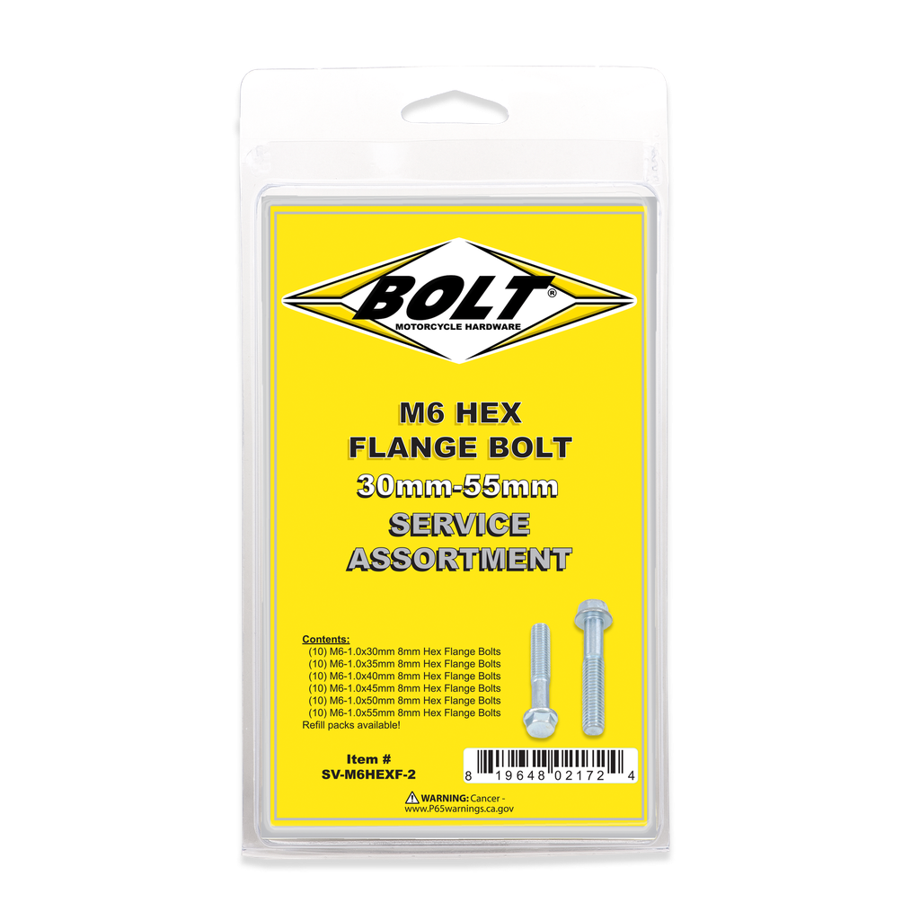M6 8mm Hex Flange Bolt Small Service Assortments &amp; Refills (30mm-55mm)