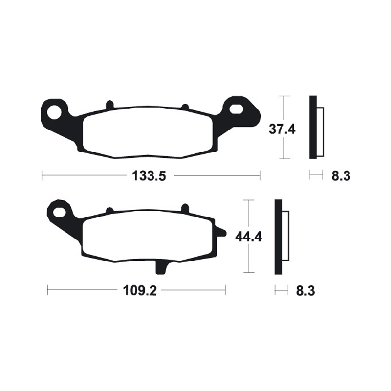 Kawa ER-6F/N ZR750 LEFT REAR Brake Pads