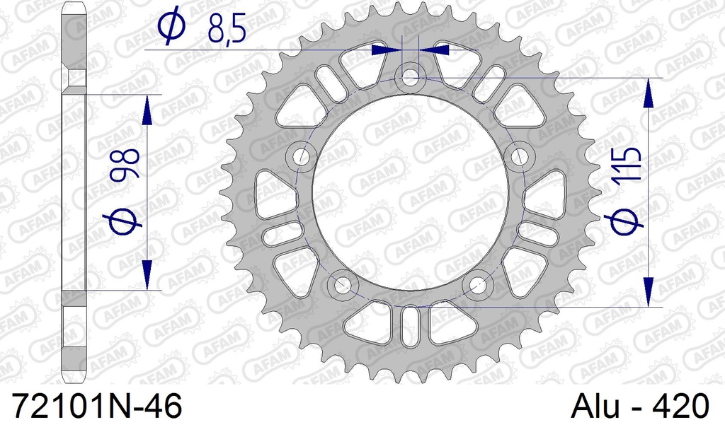 Aluminium Rear Sprocket KTM/HQV ??/ GAS SX65 (98-22) TC65 (17-22) MC65 (21-22)