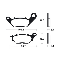 [BE358MA] Brake Pads Yamaha YBR 125 Front